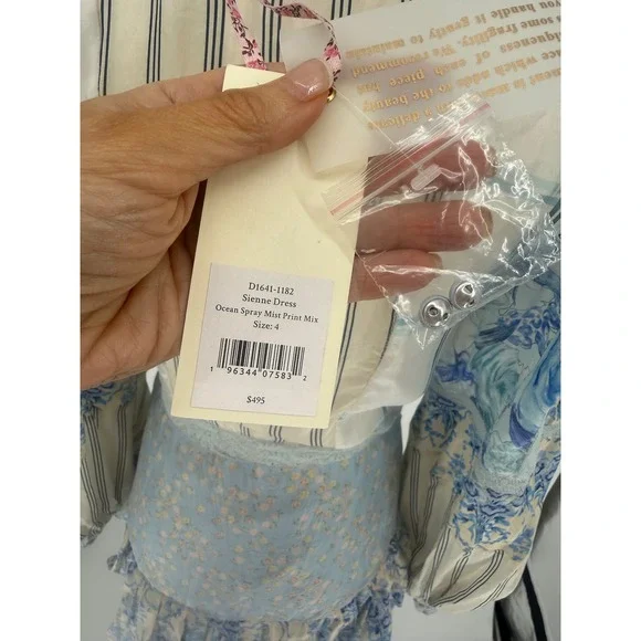 NWT LoveShackFancy Sienne Ocean Spray Mist Silk Mini Dress Size 4 $495